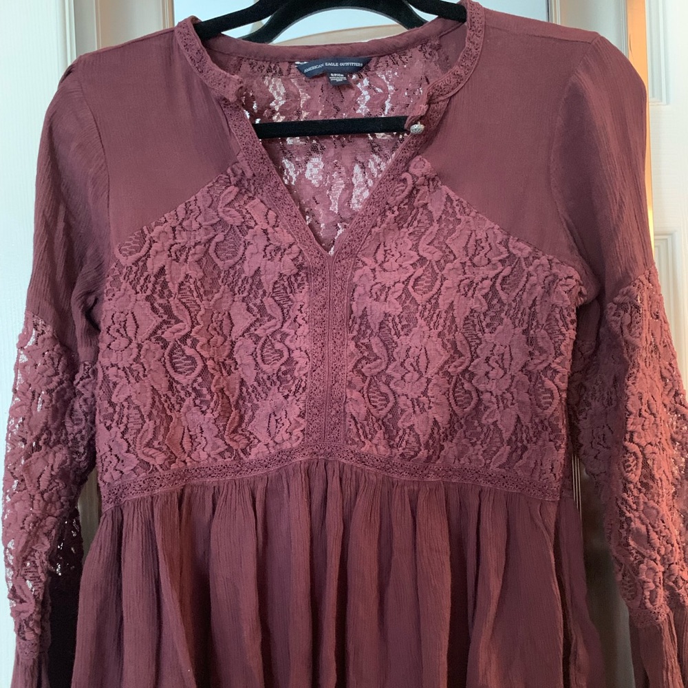 Maroon lace top
